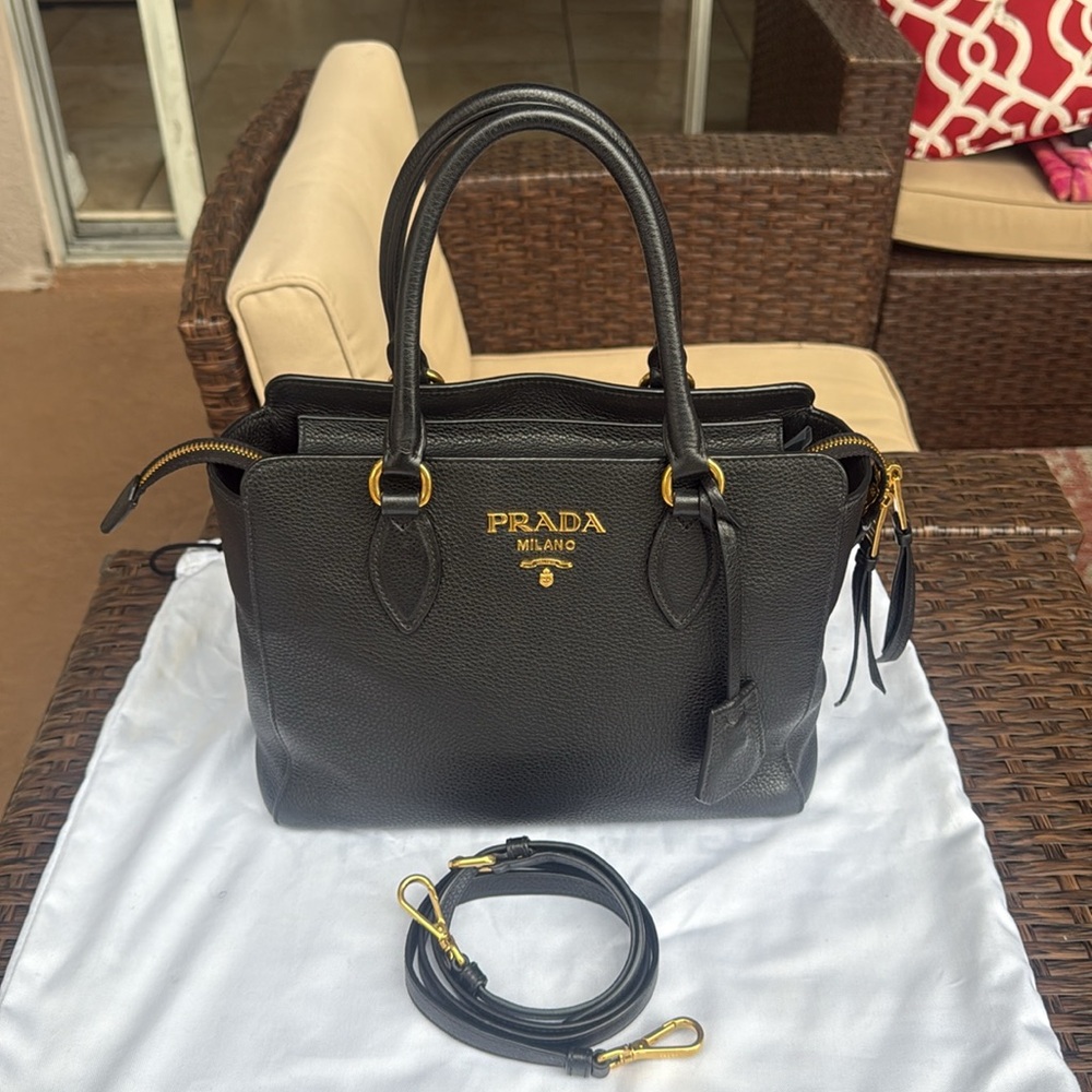 Prada Black Leather handbag.